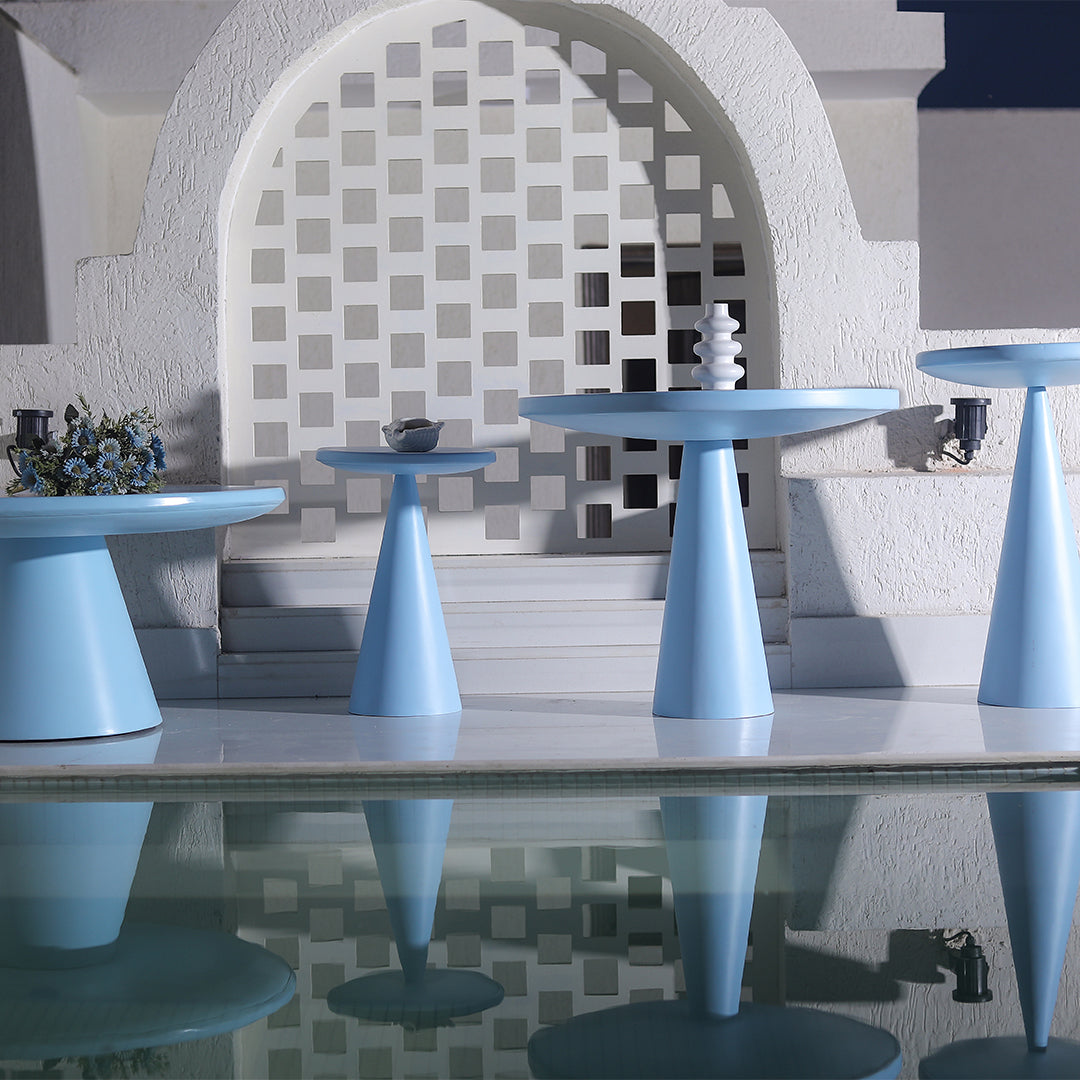 Contemporary Metal Table Sky Blue