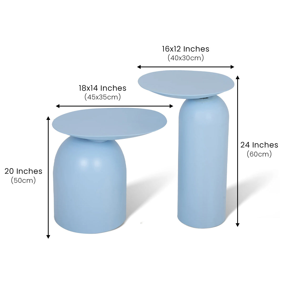 Dolphin Tables Set of 2 Sky Blue