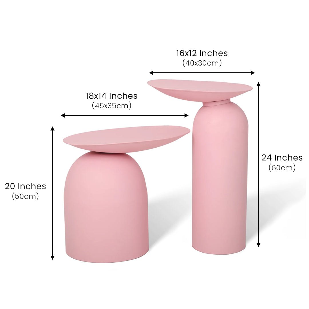 Dolphin Tables Set of 2 Pink