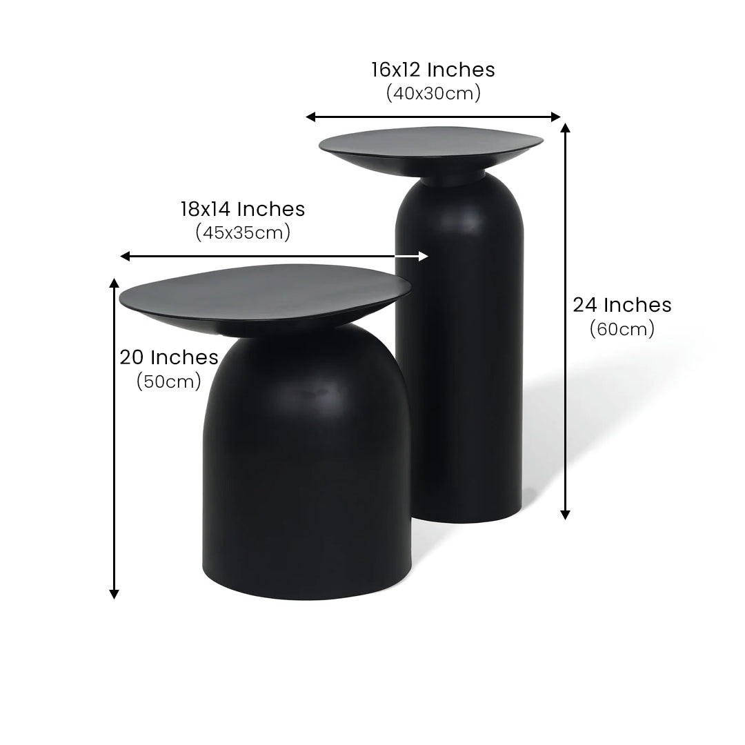 Dolphin Tables Set of 2 Black
