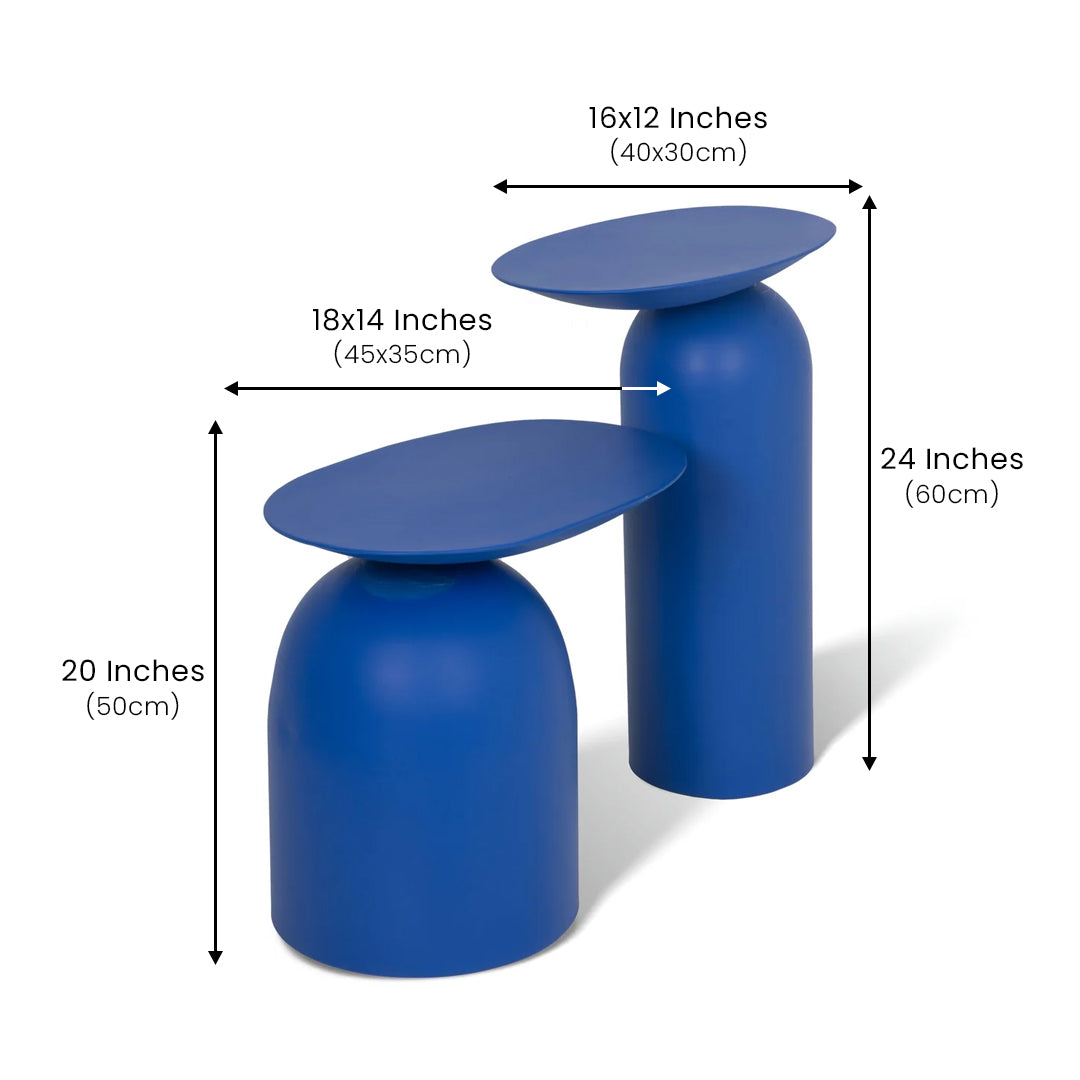 Dolphin Tables Set of 2 Lista Blue