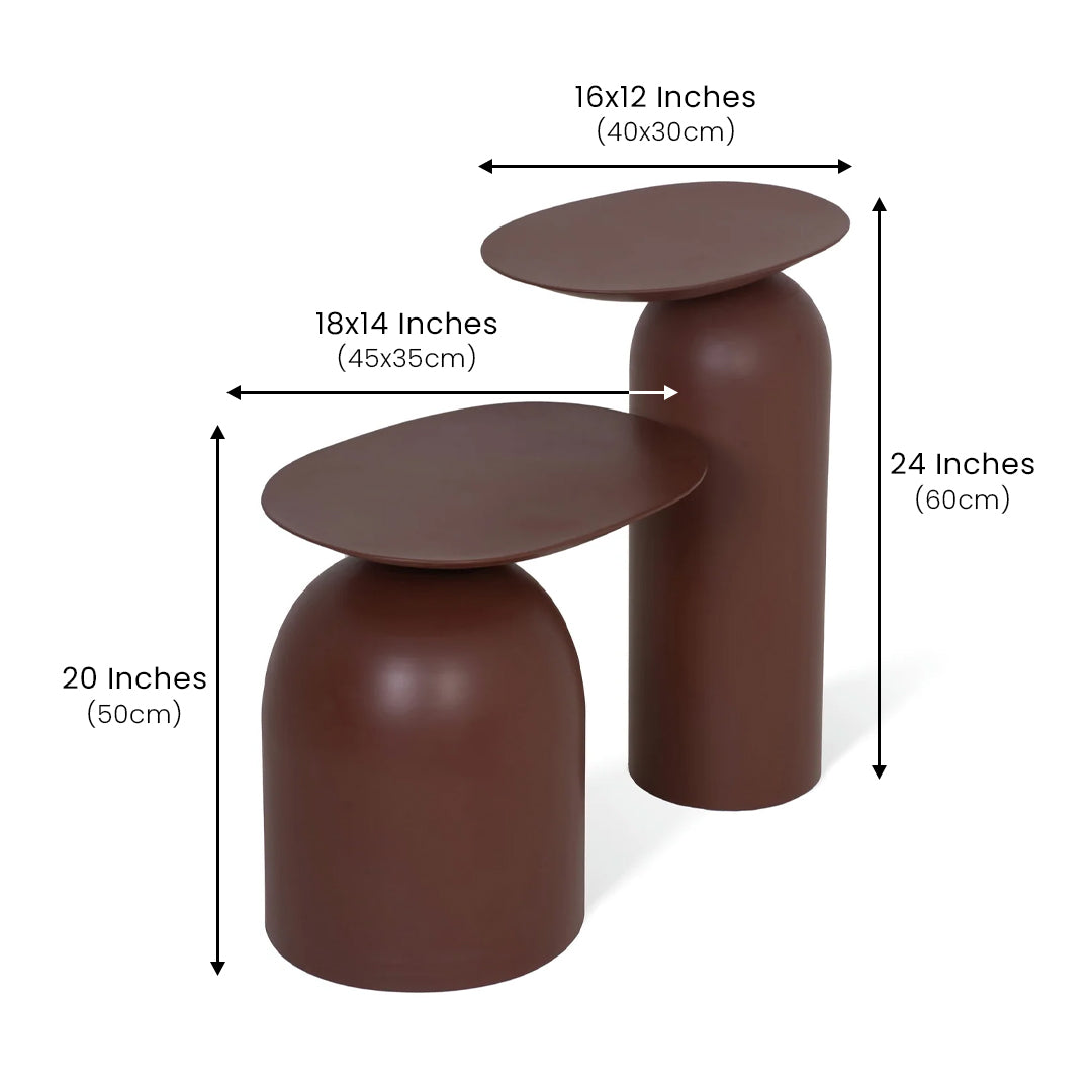 Dolphin Tables Set of 2 Brown