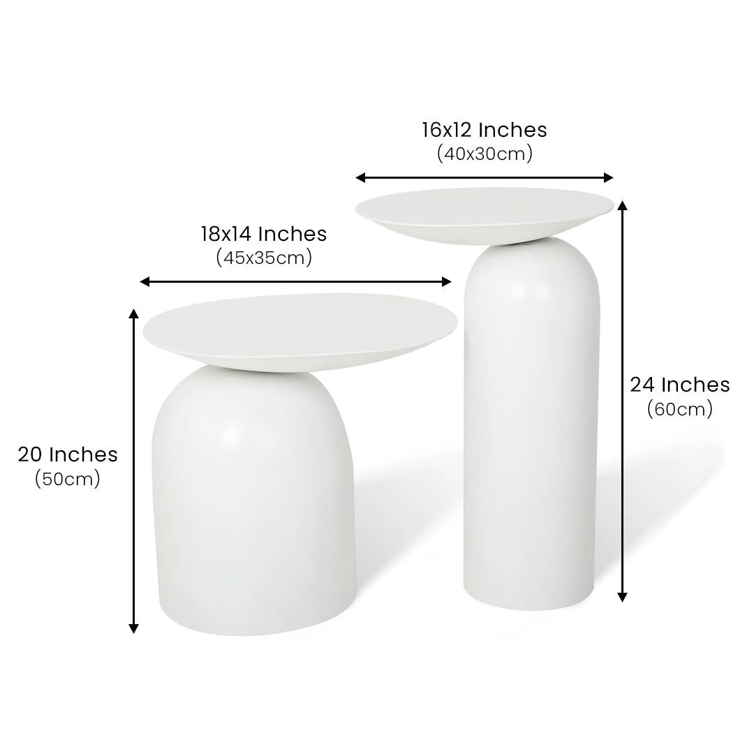 Dolphin Tables Set of 2 White