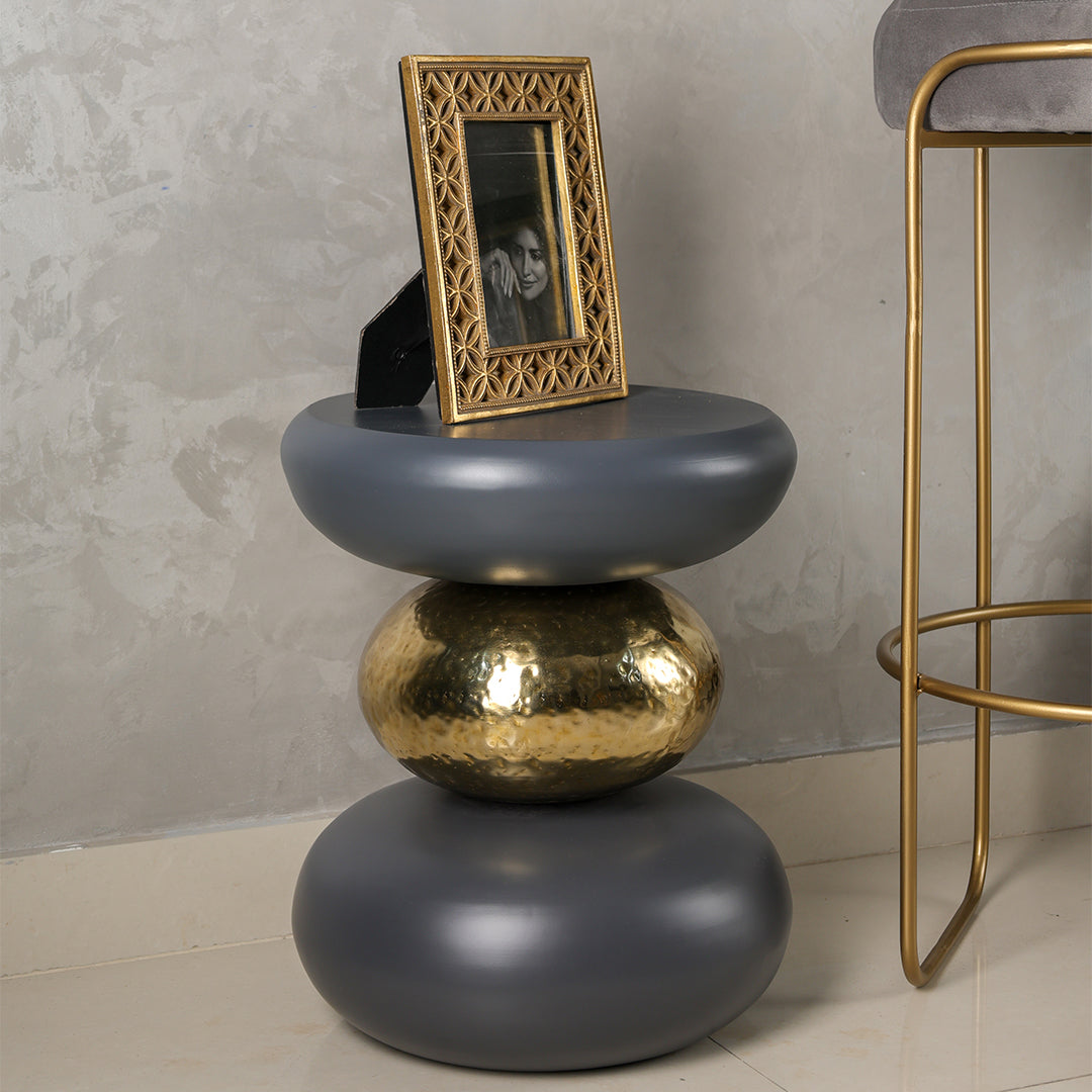 Golden Circle Table Solid Grey