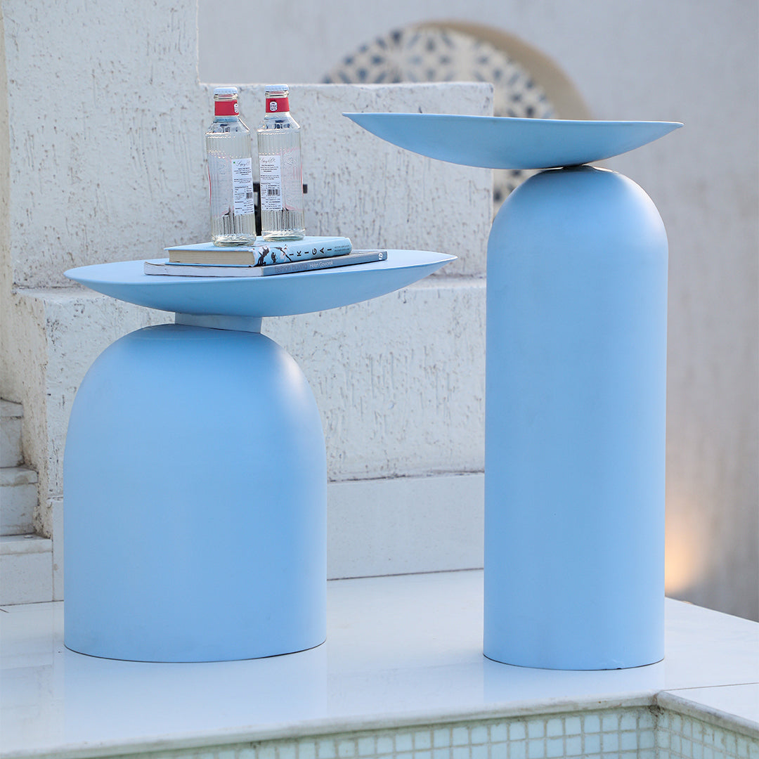 Dolphin Tables Set of 2 Sky Blue