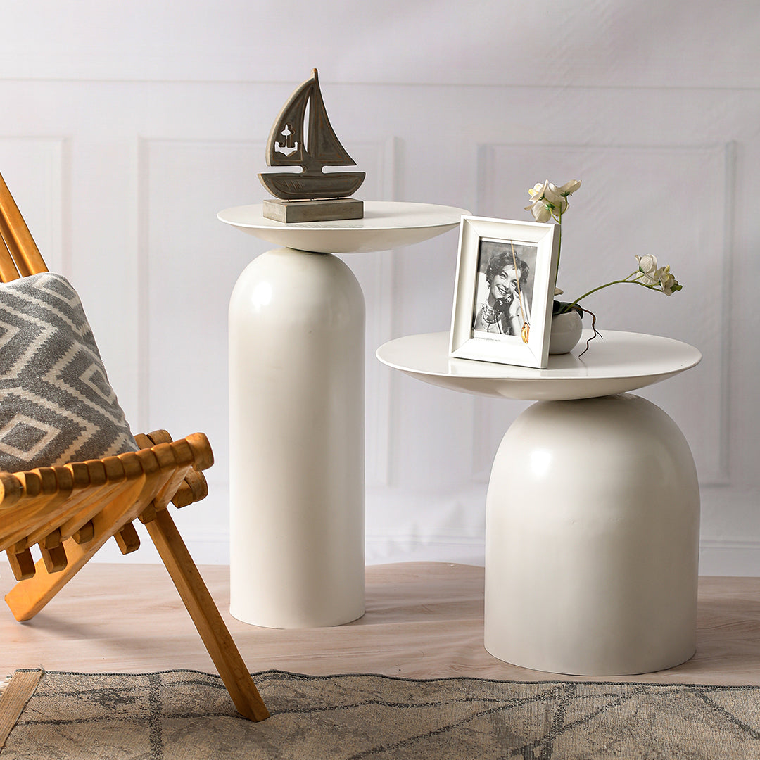 Dolphin Tables Set of 2 White