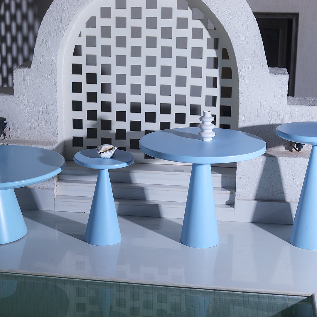 Contemporary Metal Table Sky Blue