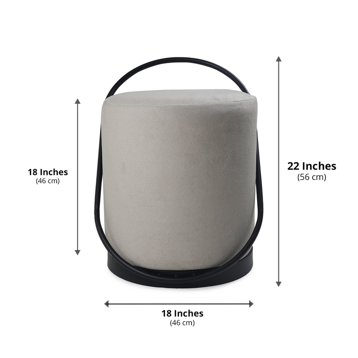 Bennett Pouffe Black with Light Grey