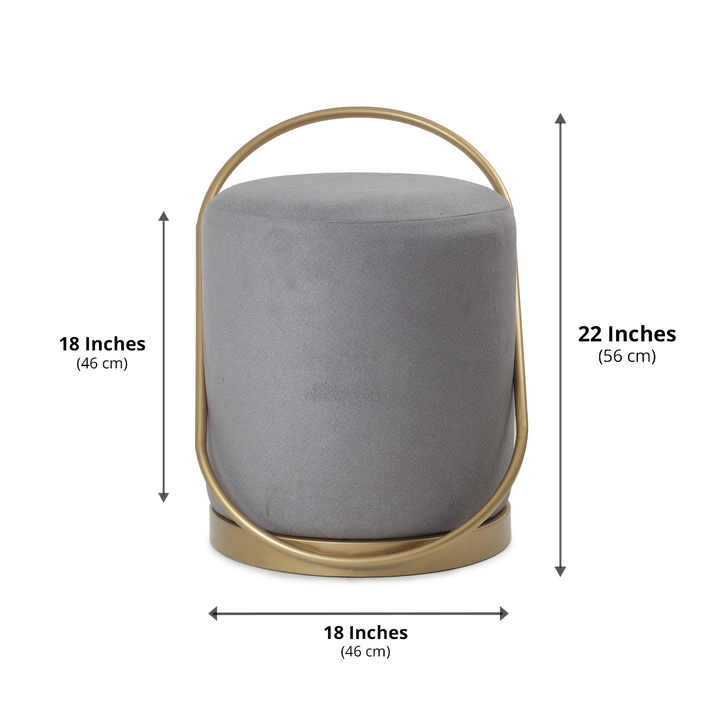 Bennett Pouffe Gold with Dark Grey
