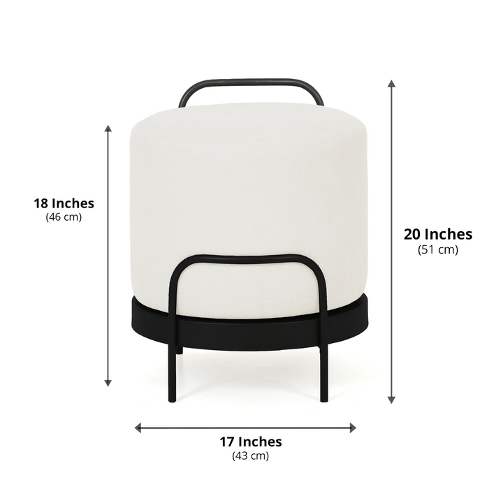 Cassius Pouffe Black with White