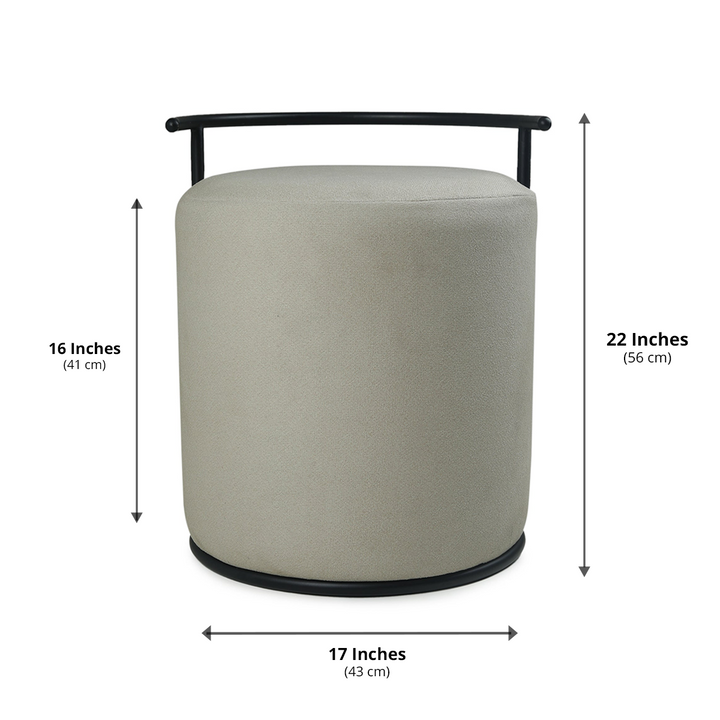 Atticus Pouffe Black with Light Grey