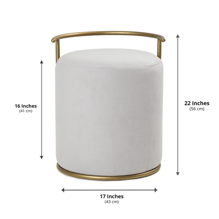 Atticus Pouffe Gold with Light Grey