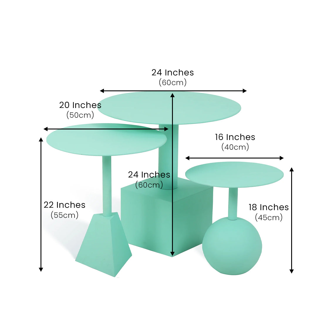 Trinity Globe Table Set of 3 Cool Green