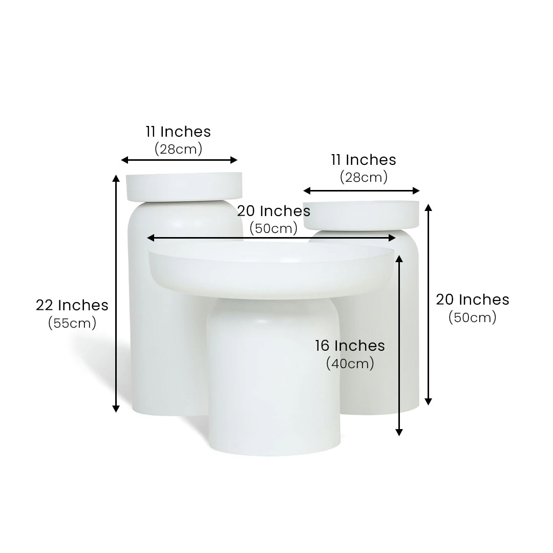 The New York Table Set of 3 White
