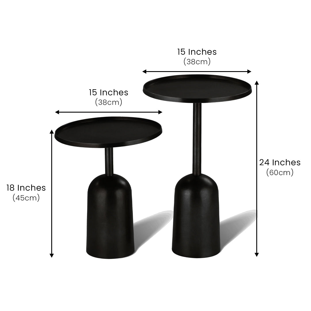 Cherish Side Table Set of 2 Black