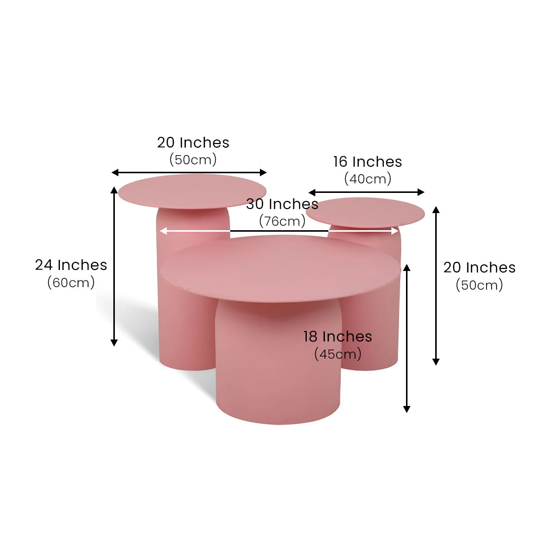 The Elegant Table Set of 3 Pink