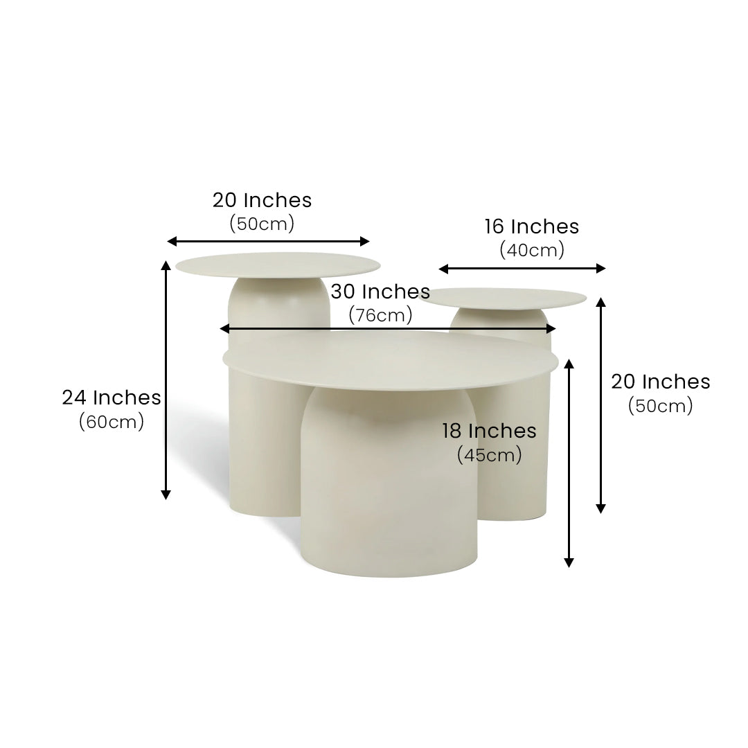 The Elegant Table set of 3 Ivory