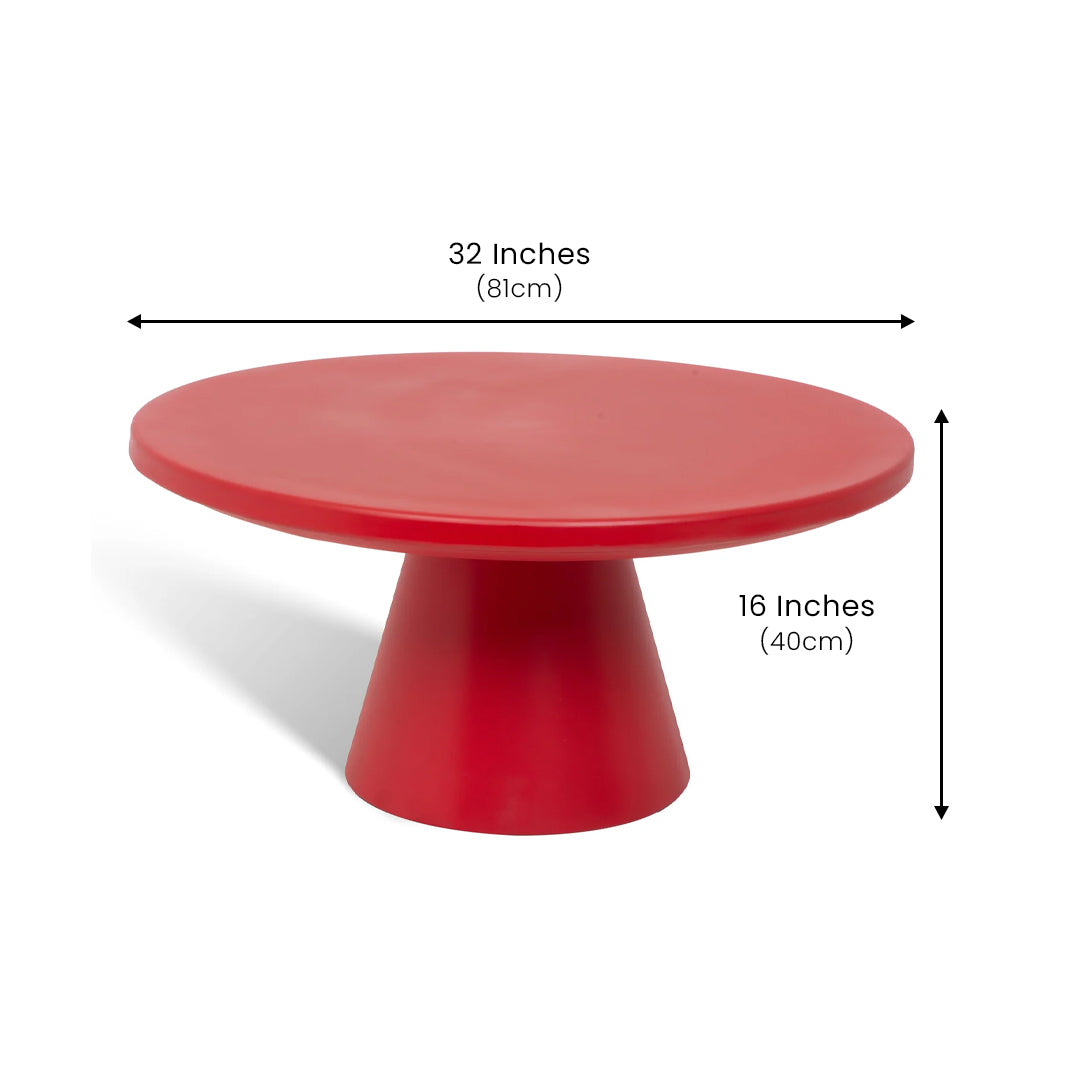 Contemporary Metal Table Red