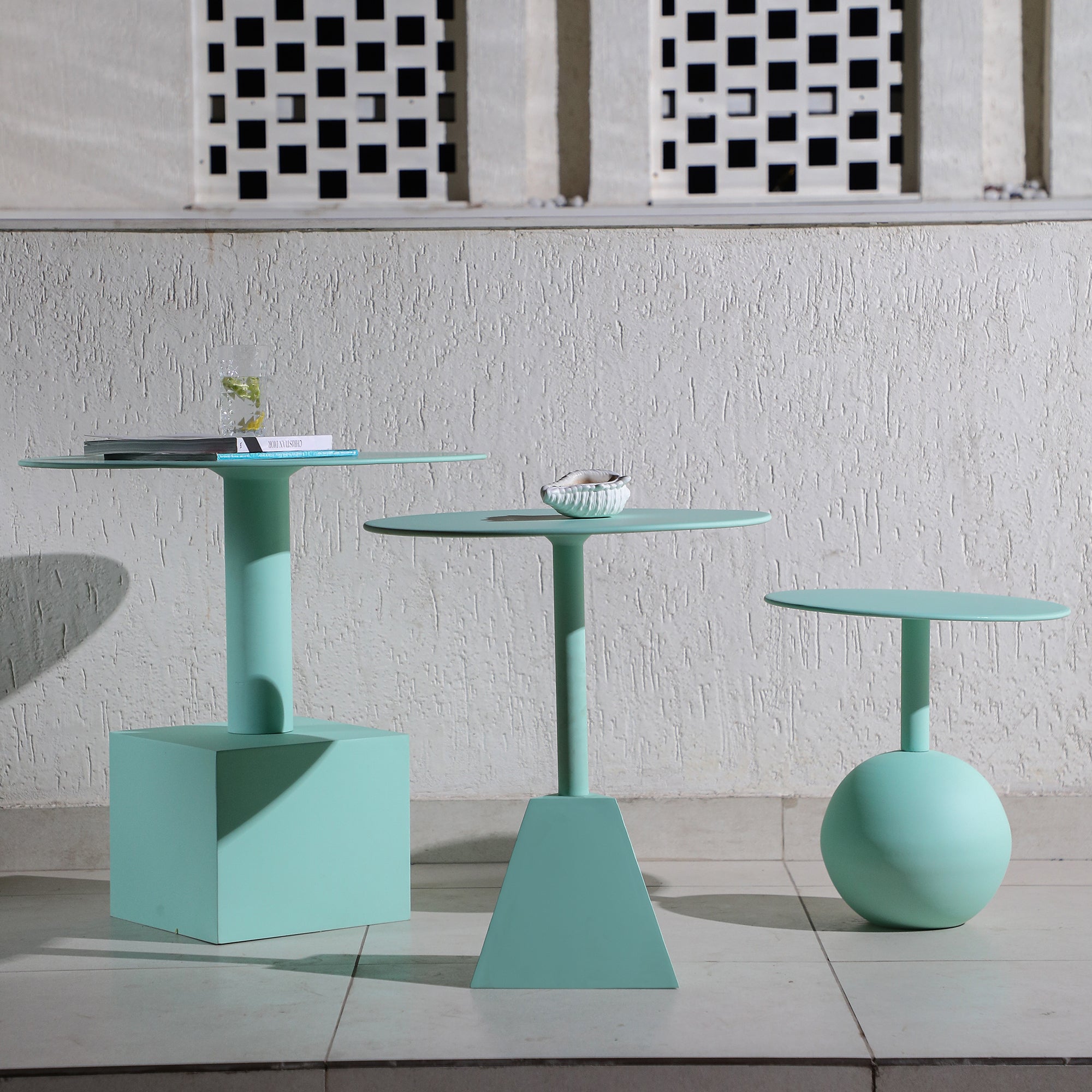 Trinity Globe Table Set of 3 Cool Green
