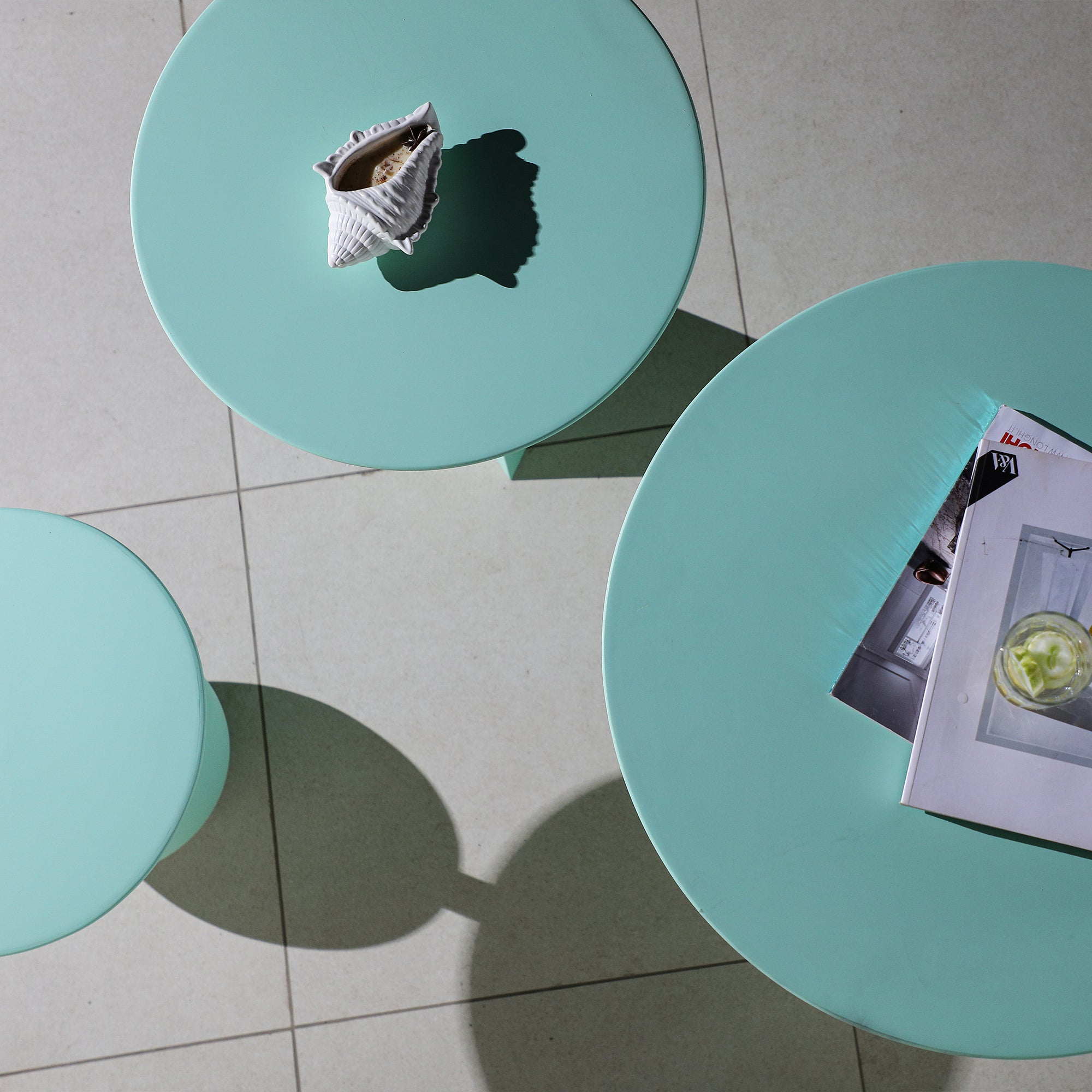 Trinity Globe Table Set of 3 Cool Green
