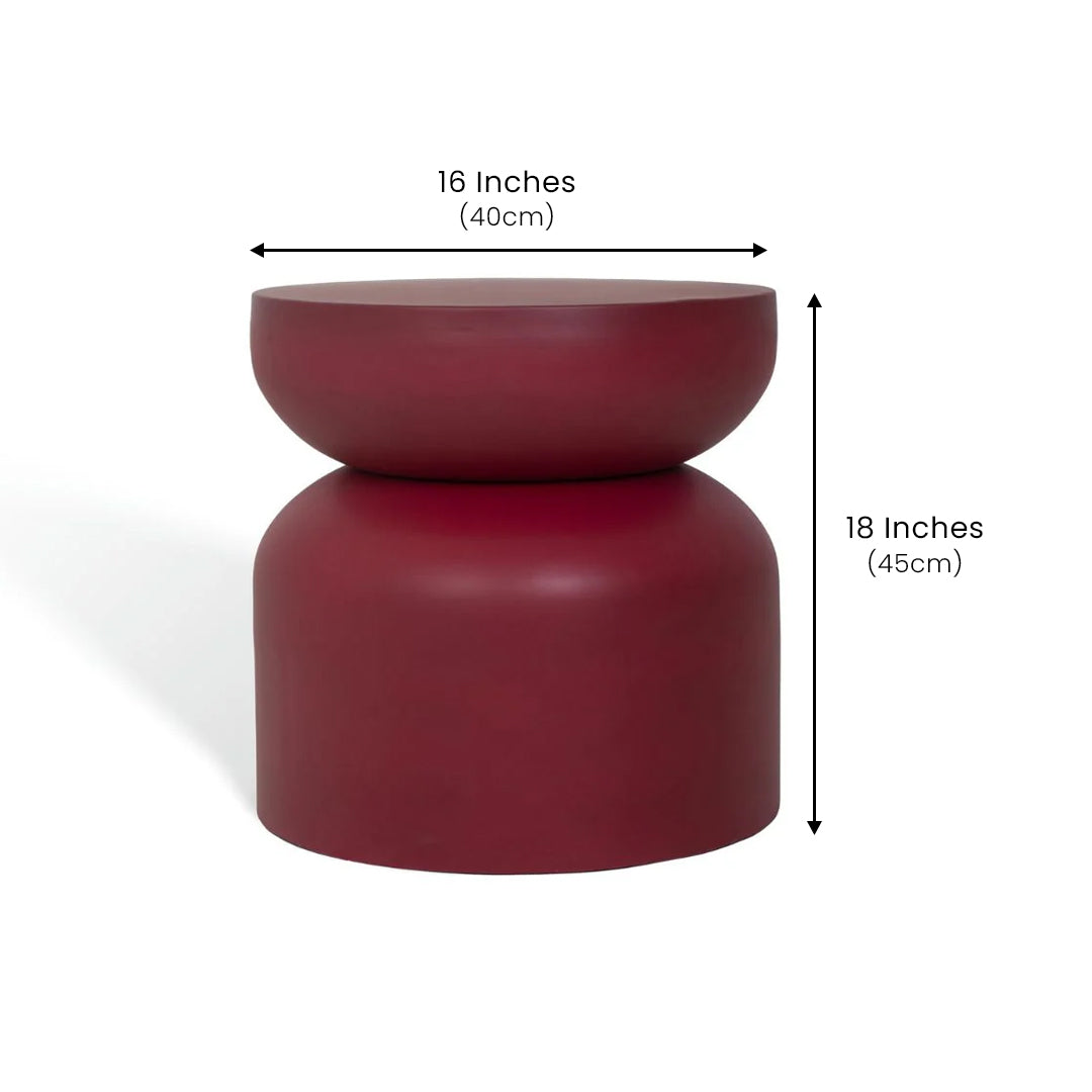 Milan Metal Table Maroon
