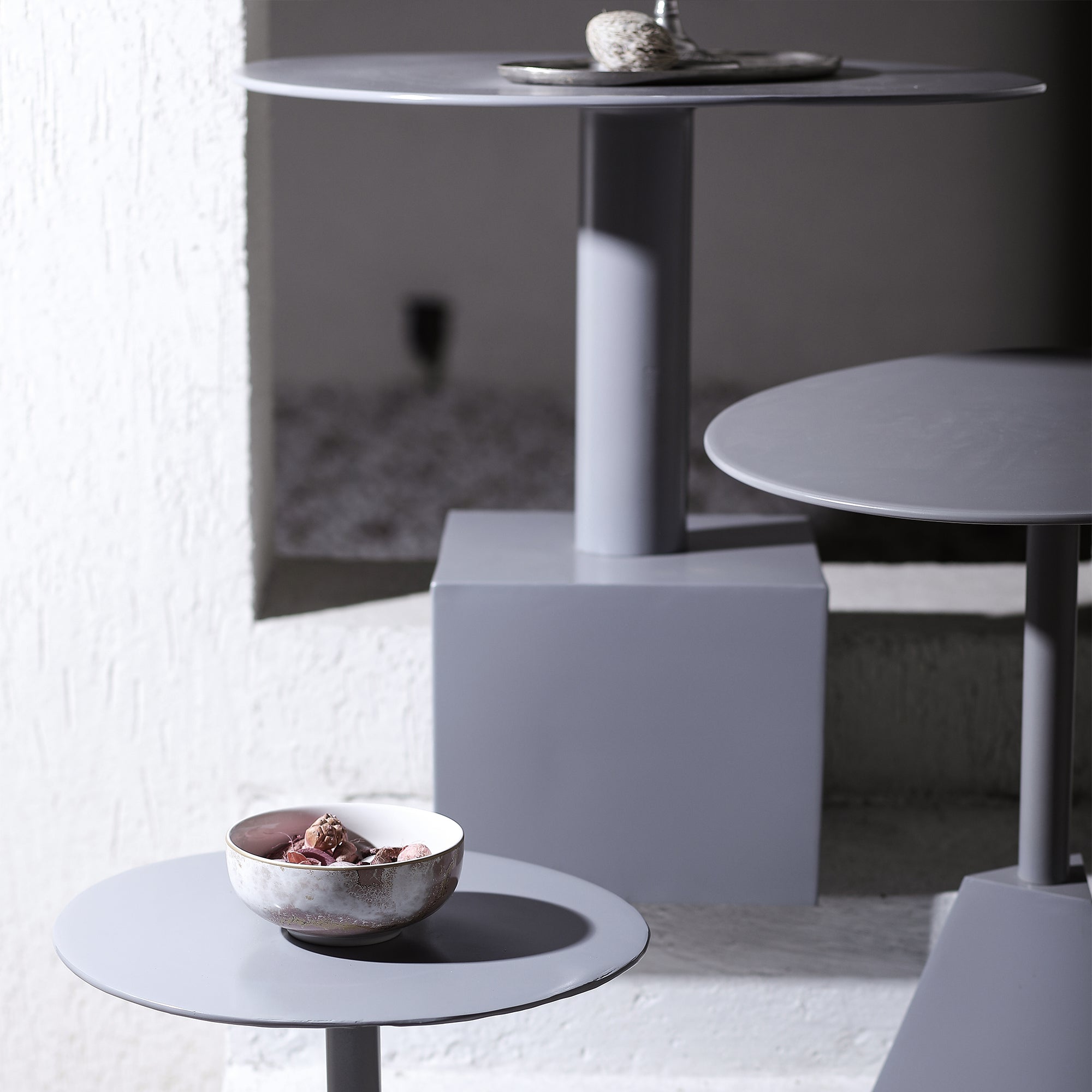 Trinity Globe Table Set of 3 Light Grey