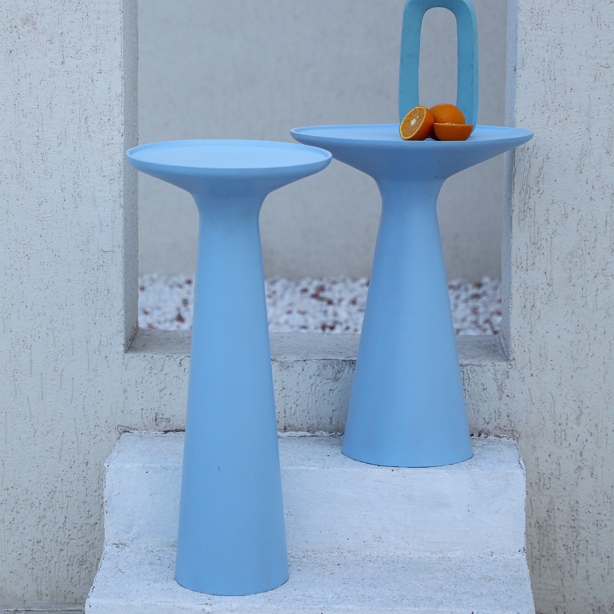 Belgrade Accent Table Set of 2 Sky Blue