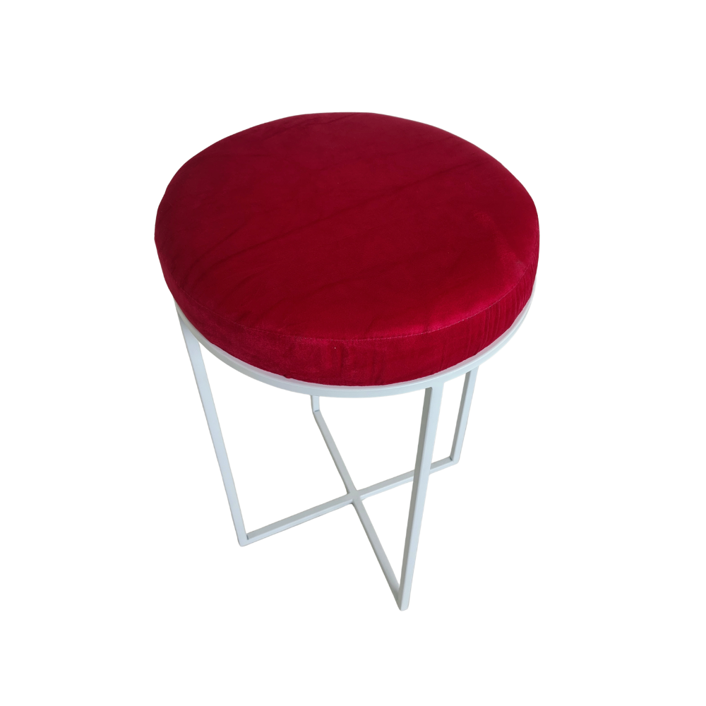 Aurora Velvet Vanity Stool White