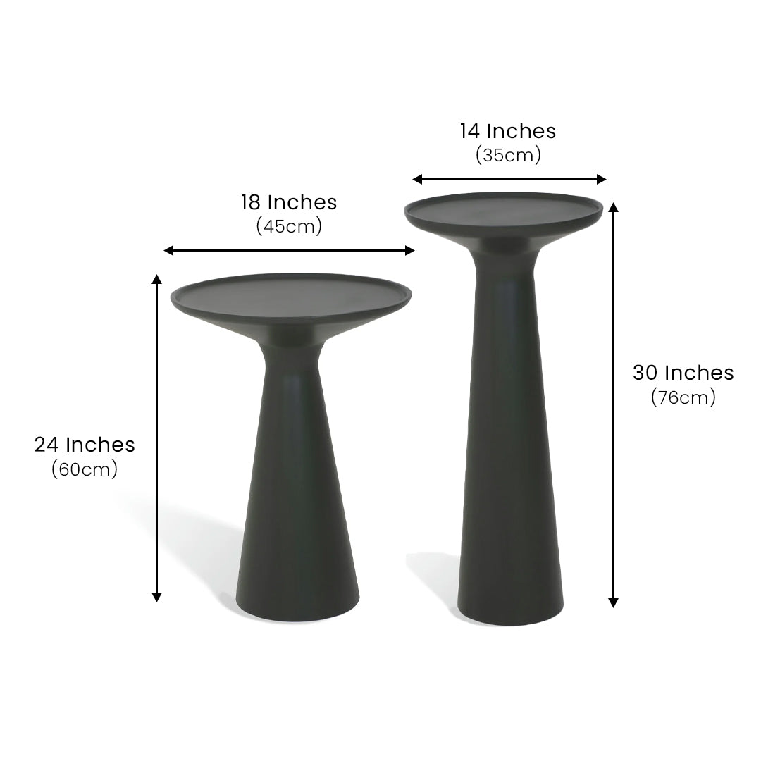 Belgrade Accent Table Set of 2 Black