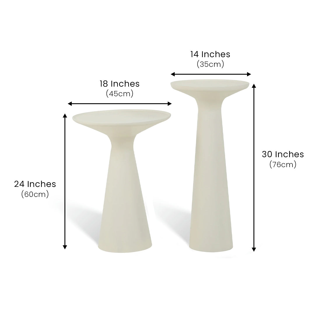 Belgrade Accent Table Set of 2 Ivory