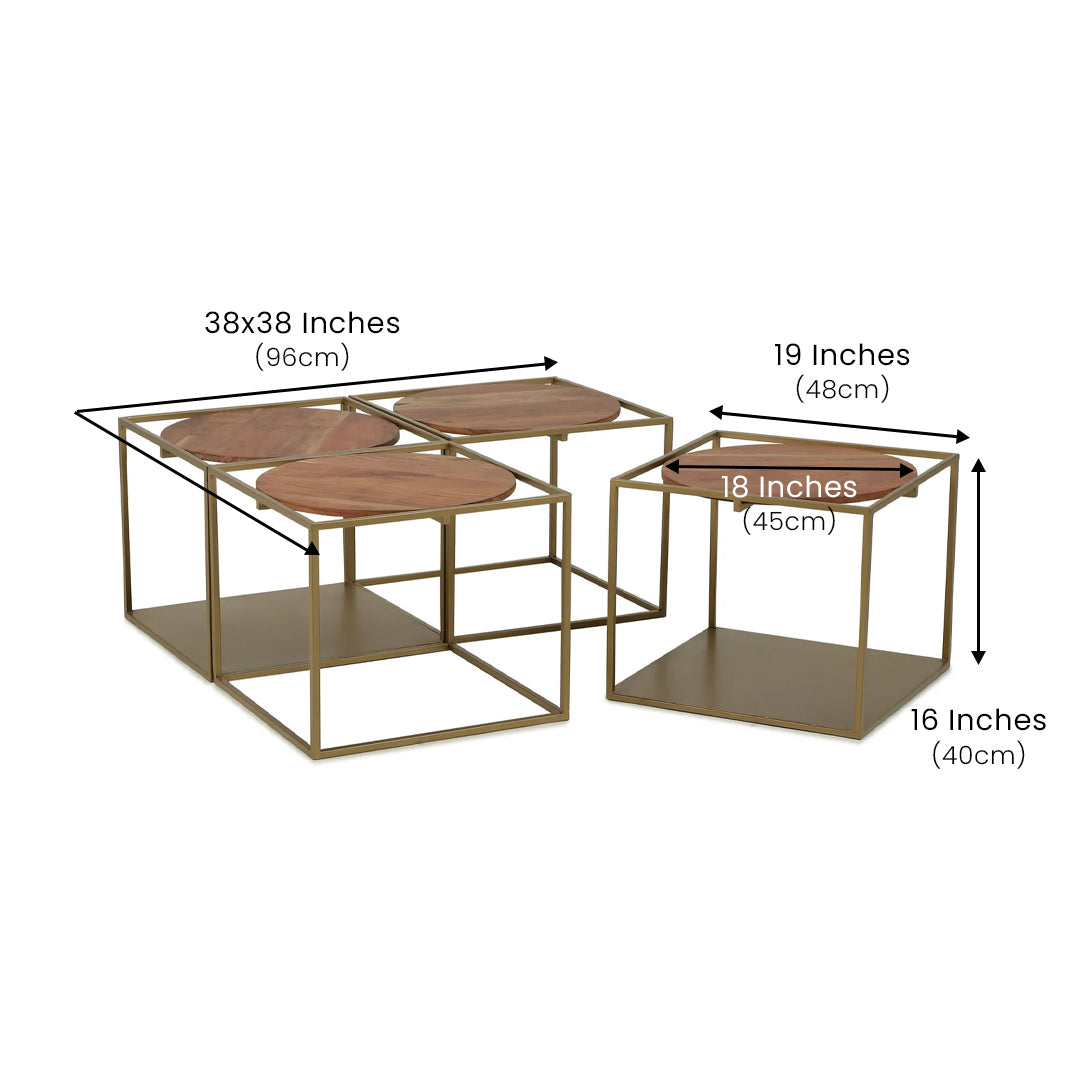 Quadruplet Coffee Table Gold