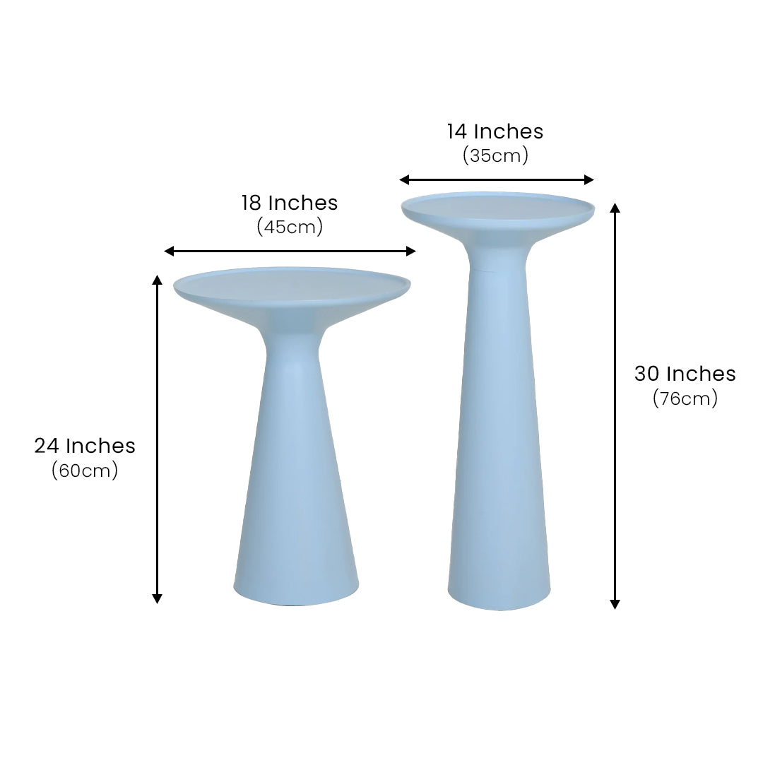 Belgrade Accent Table Set of 2 Sky Blue