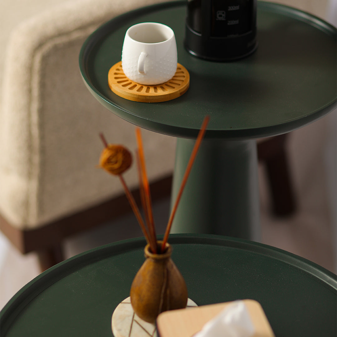 Belgrade Accent Table Set of 2 Olive Green