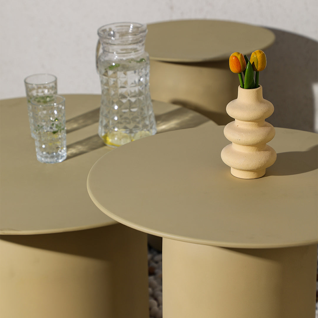 The Elegant Table Set of 3 Beige