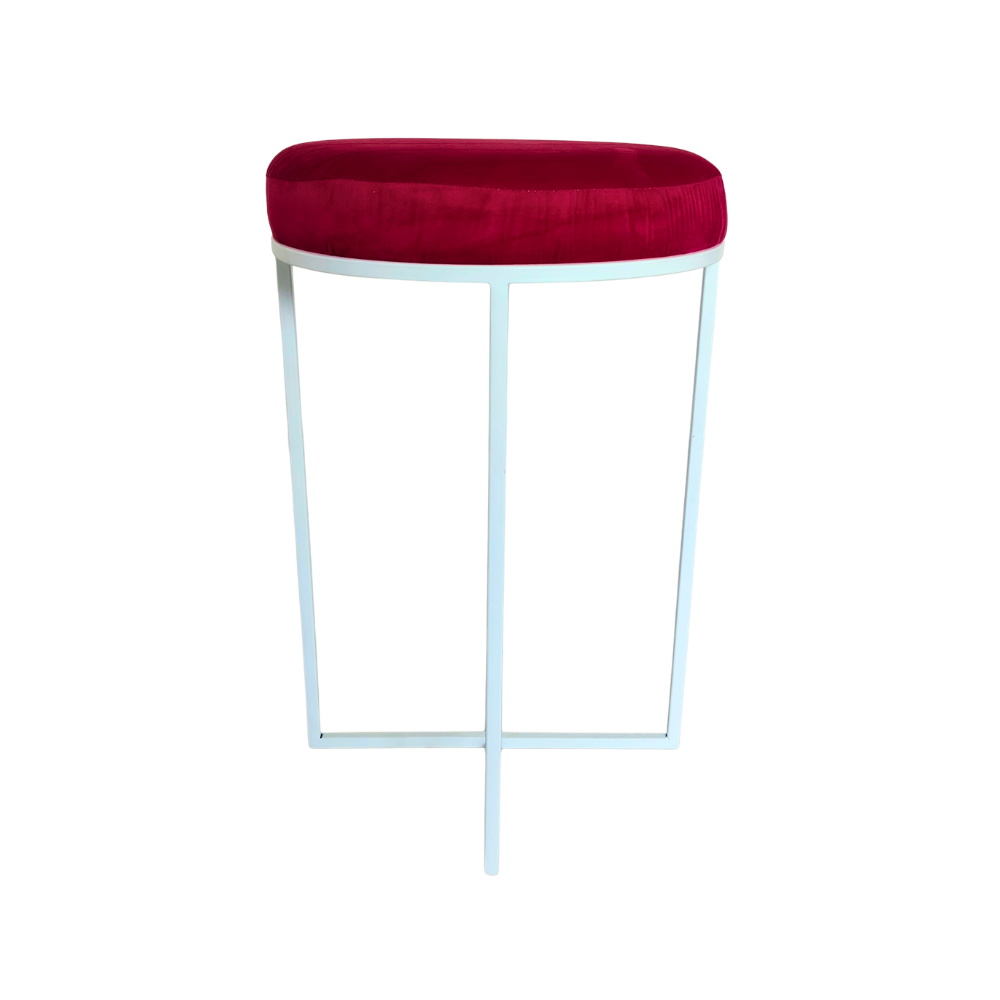 Aurora Velvet Vanity Stool White