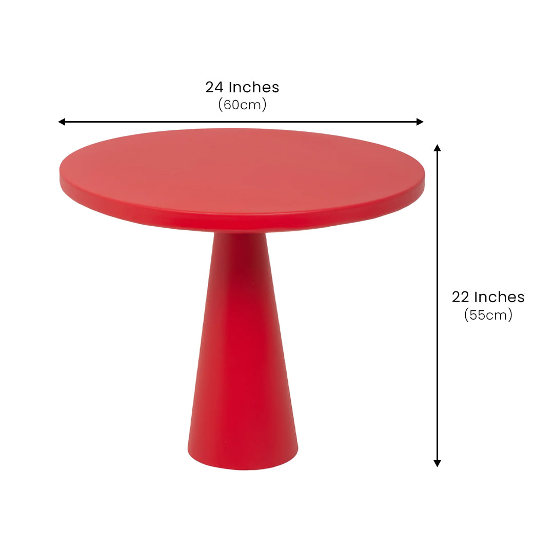 Contemporary Metal Table Red
