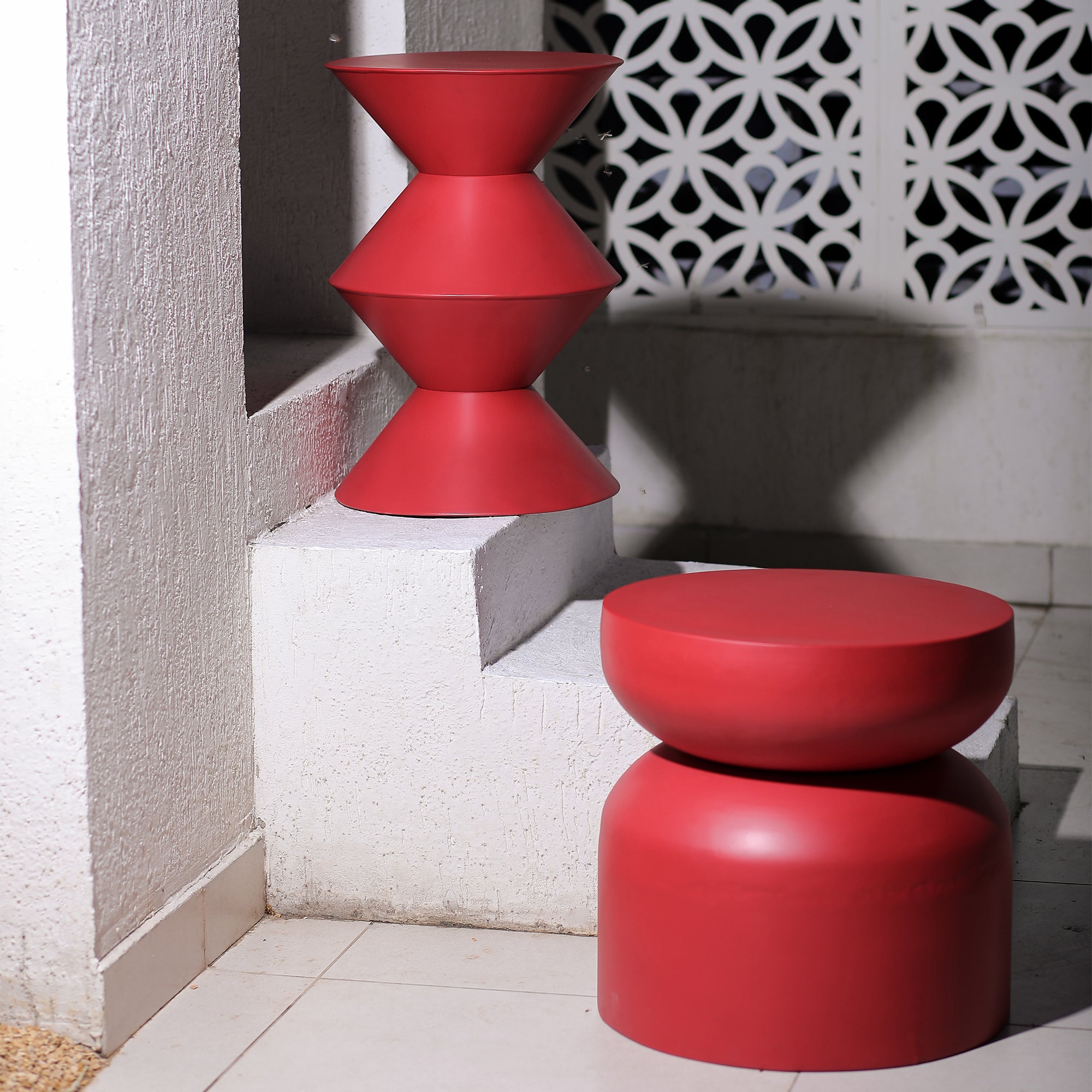 Milan Metal Table Red