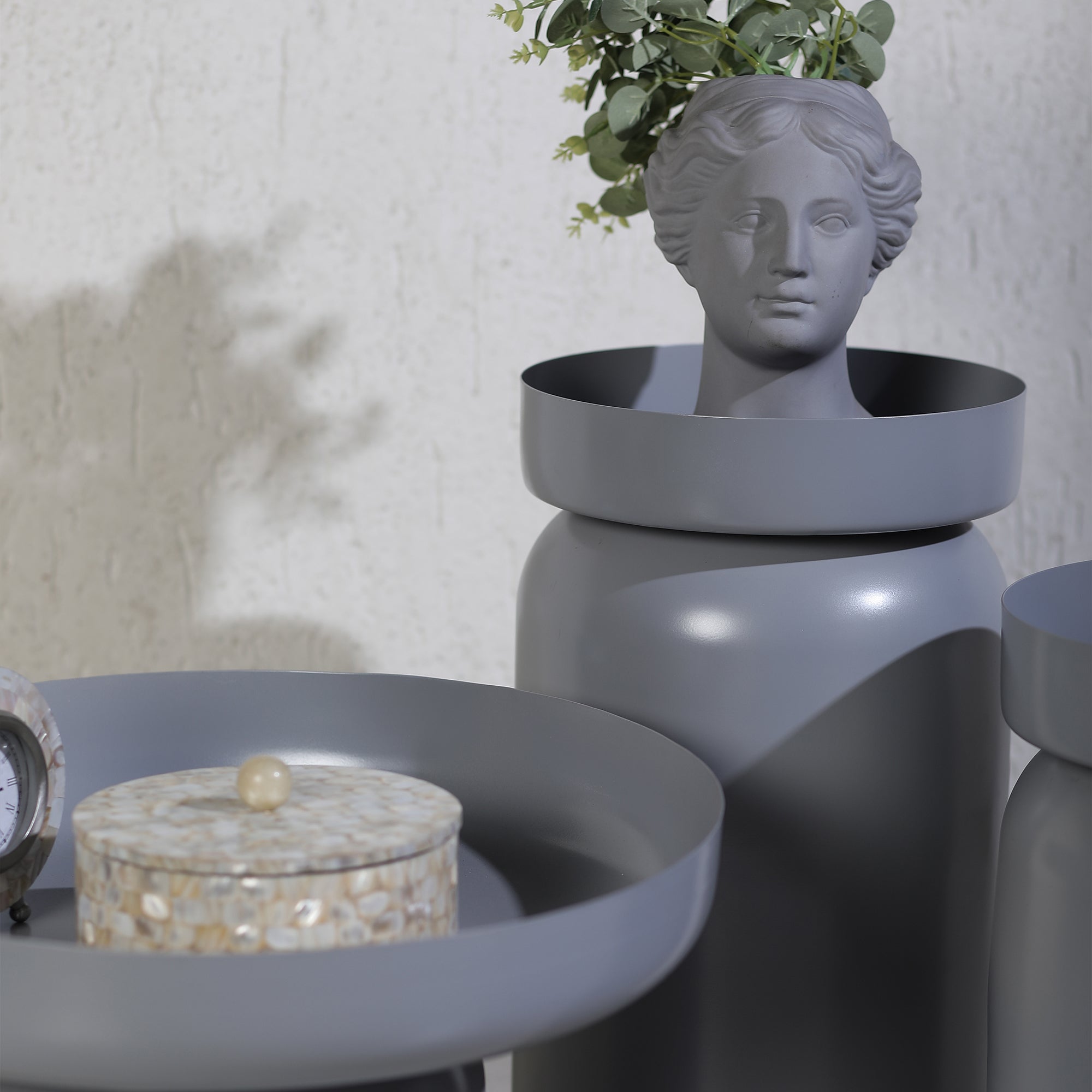 The New York Table Set of 3 Light Grey