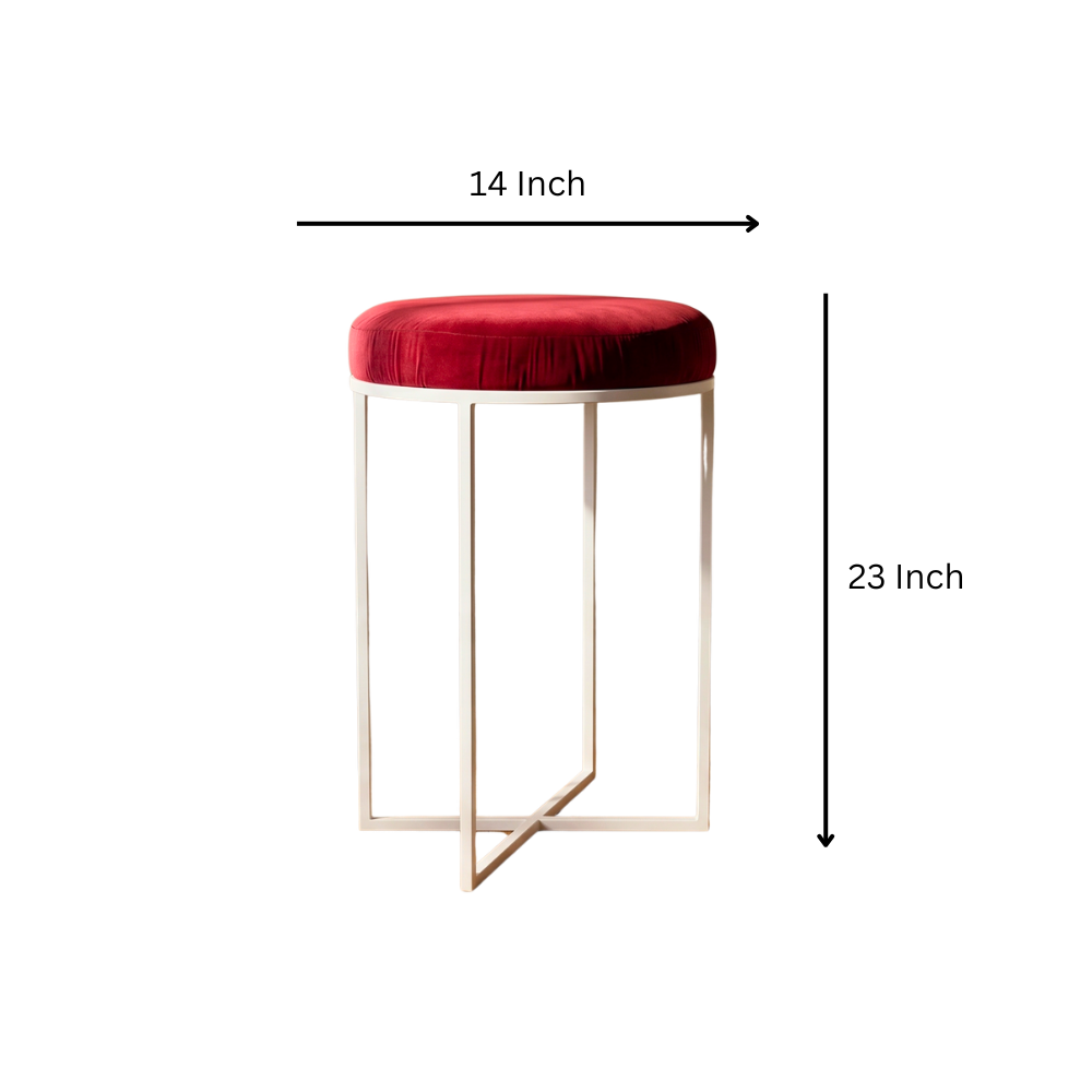 Aurora Velvet Vanity Stool White