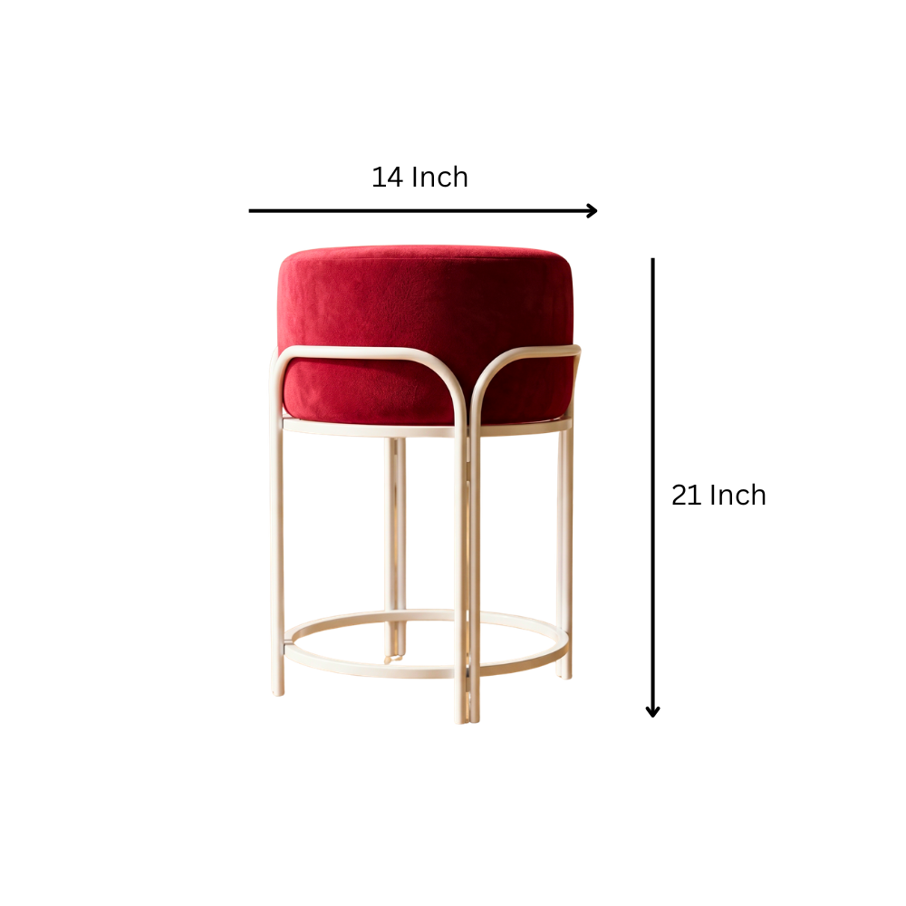 Orion Velvet Vanity Stool White