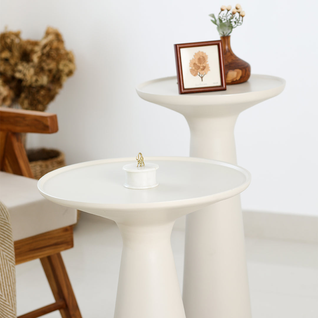 Belgrade Accent Table Set of 2 Ivory