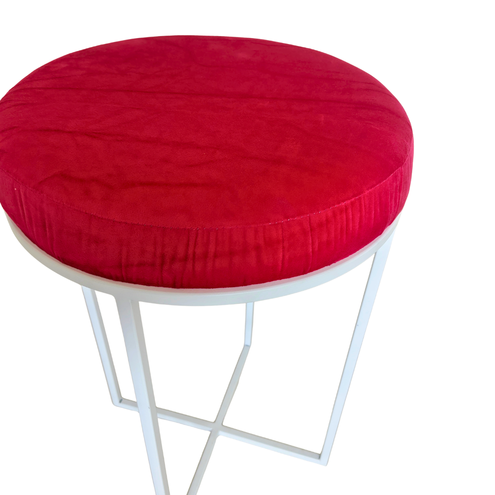 Aurora Velvet Vanity Stool White