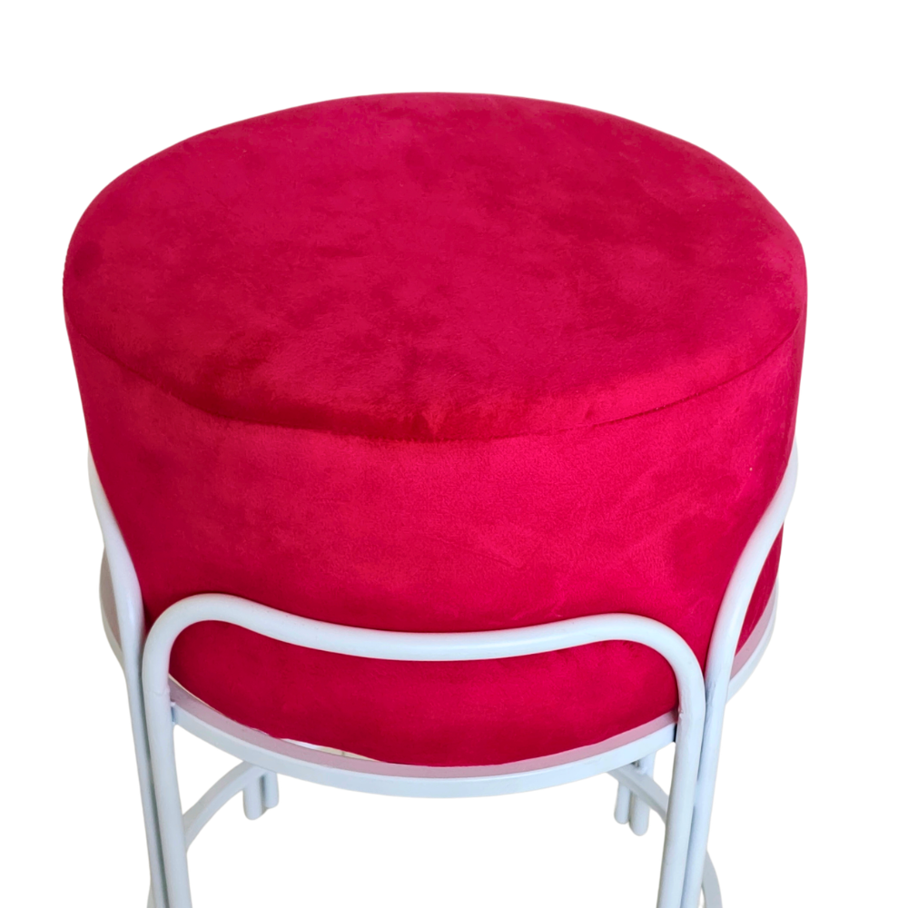 Orion Velvet Vanity Stool White
