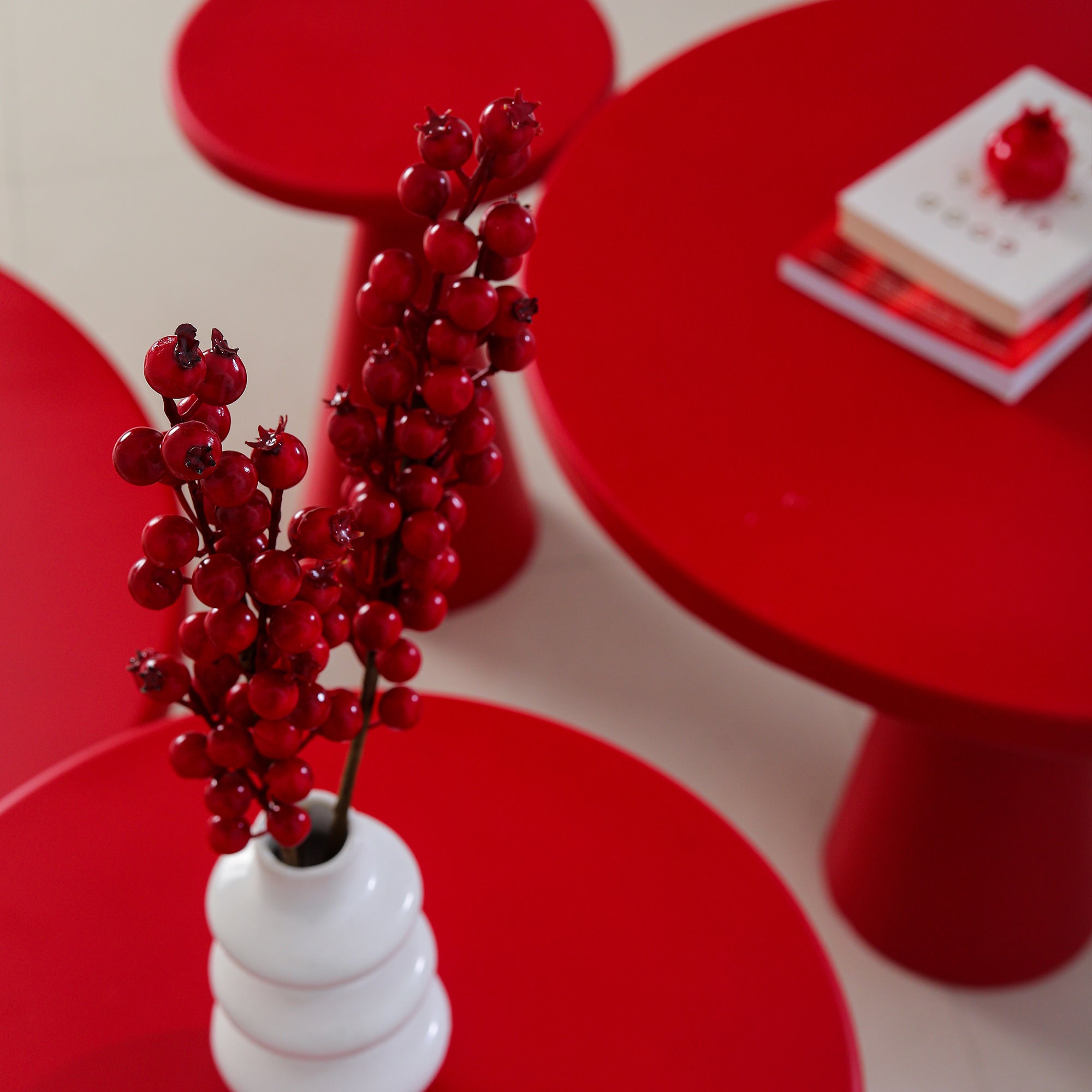 Contemporary Metal Table Red