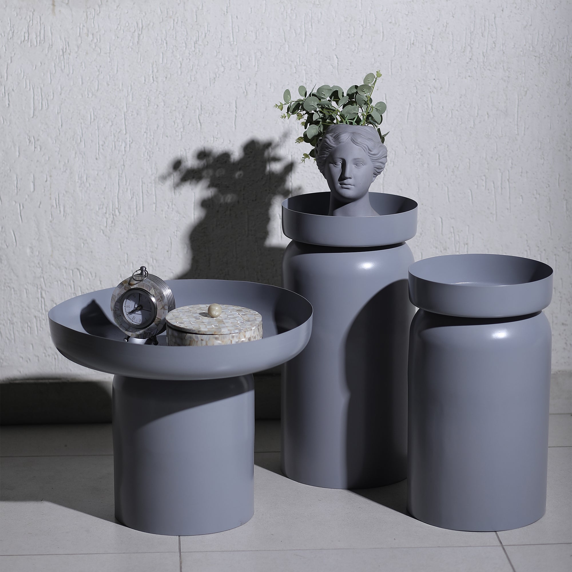 The New York Table Set of 3 Light Grey