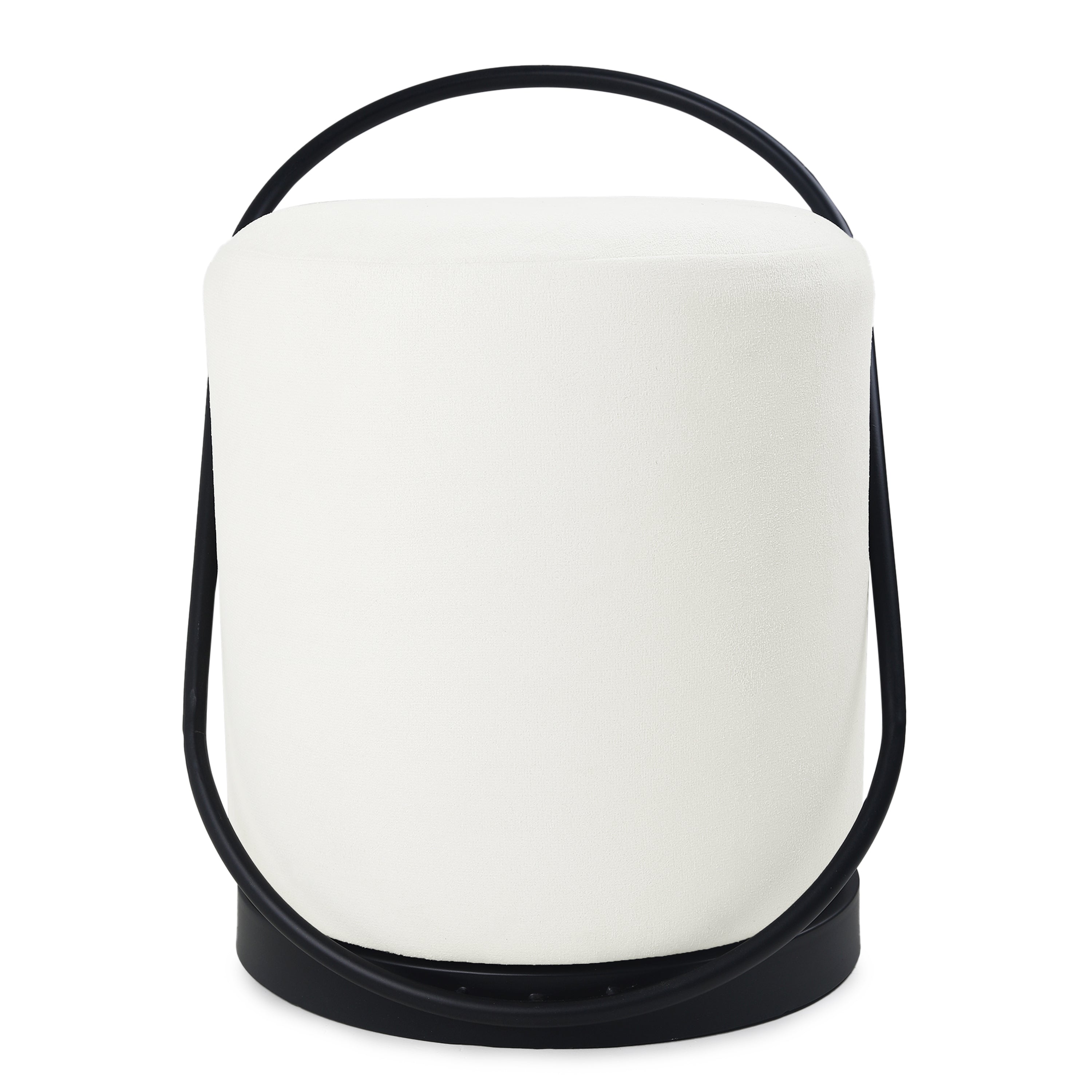 Bennett Pouffe Black with White