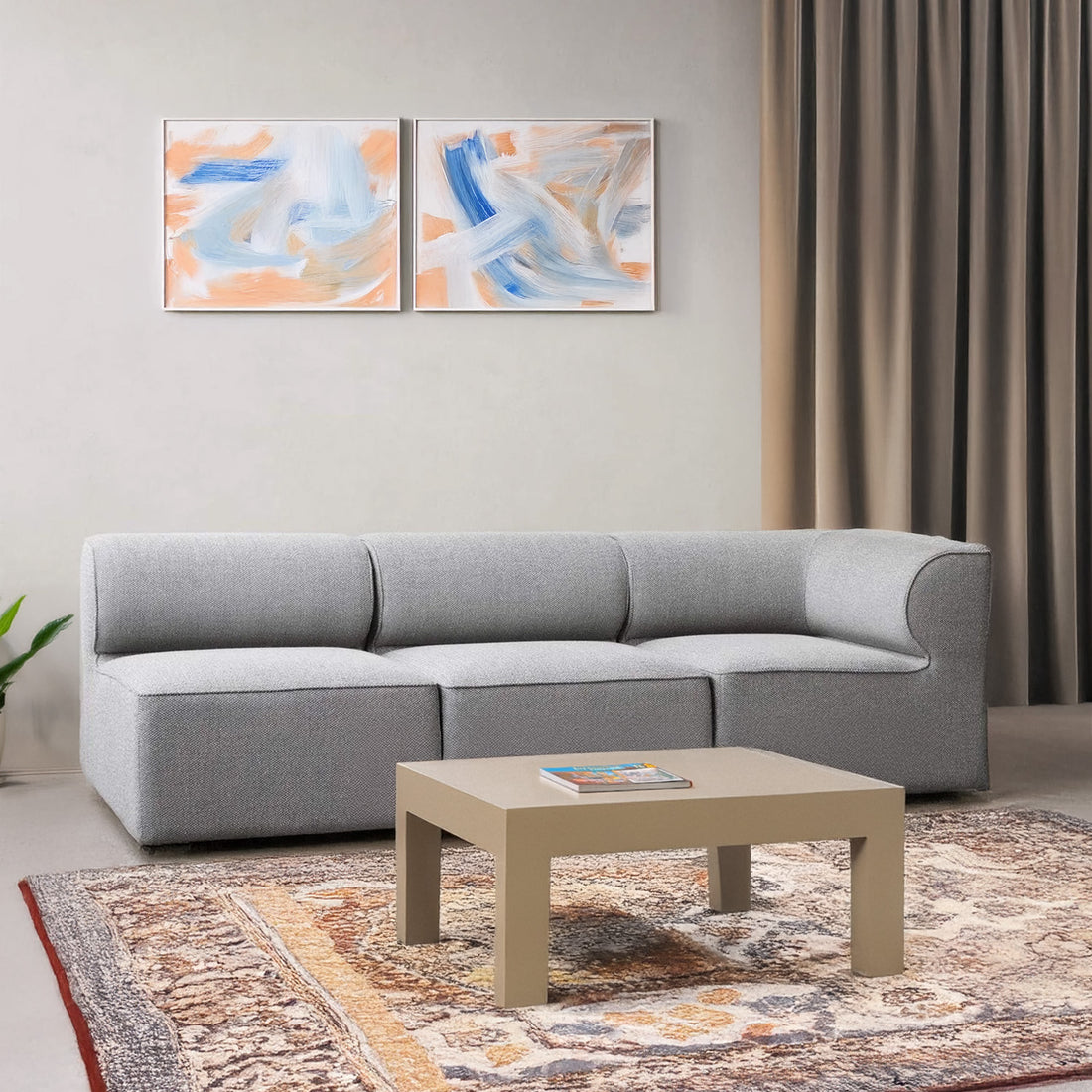 Milano 3 Seater Fabric Sofa Grey – BLCK Homes