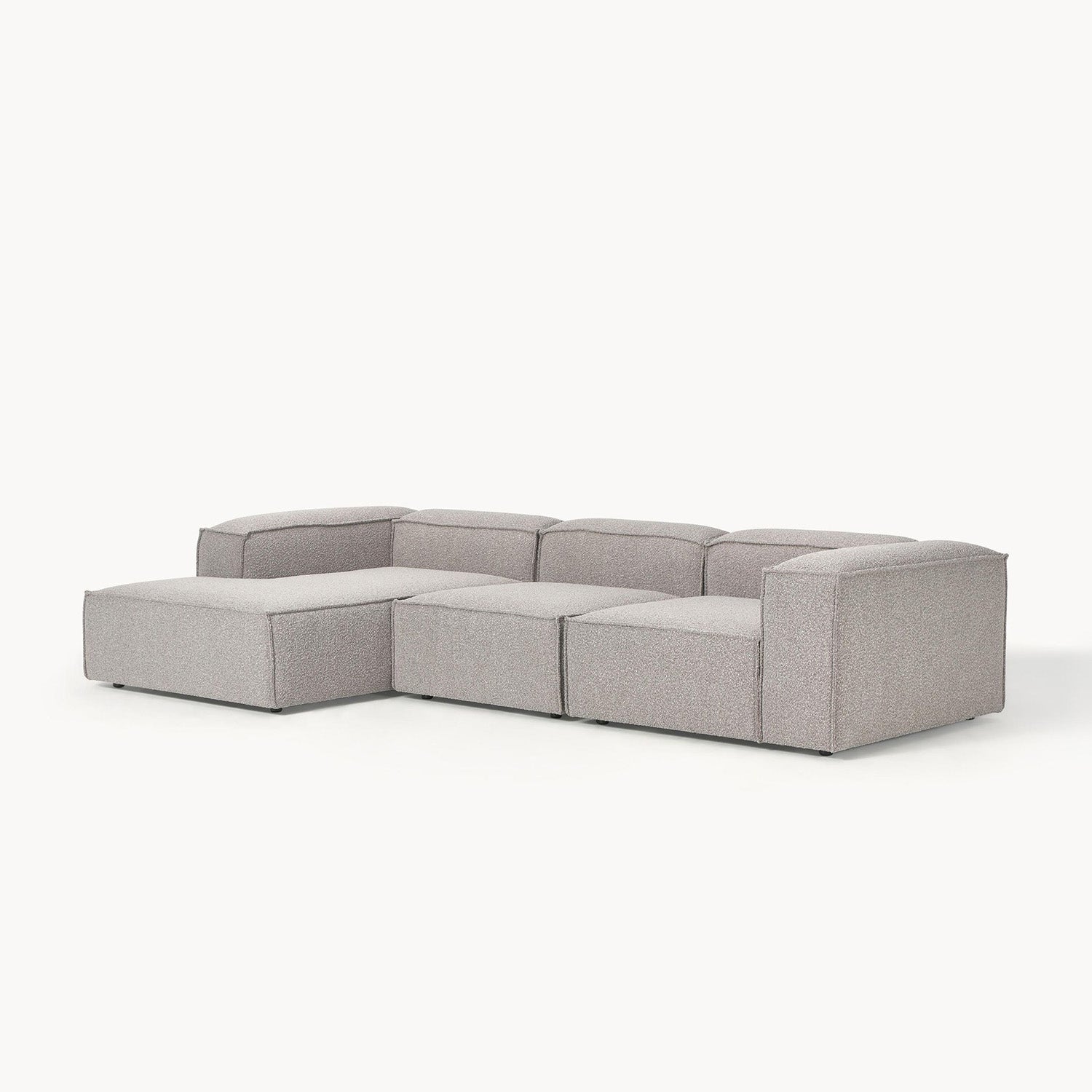 Trevi L-Shape Sofa in Silver Gray