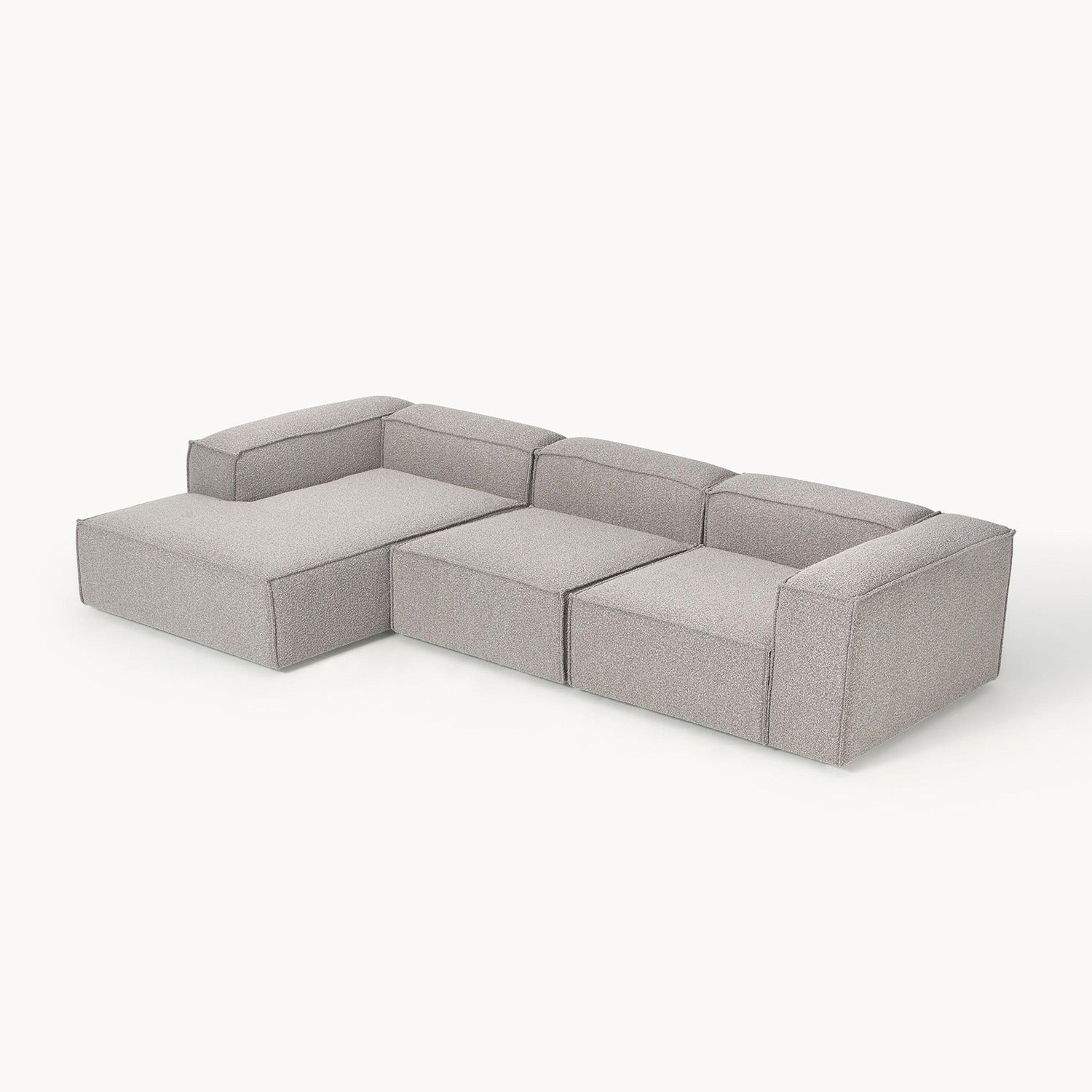 Trevi L-Shape Sofa in Silver Gray