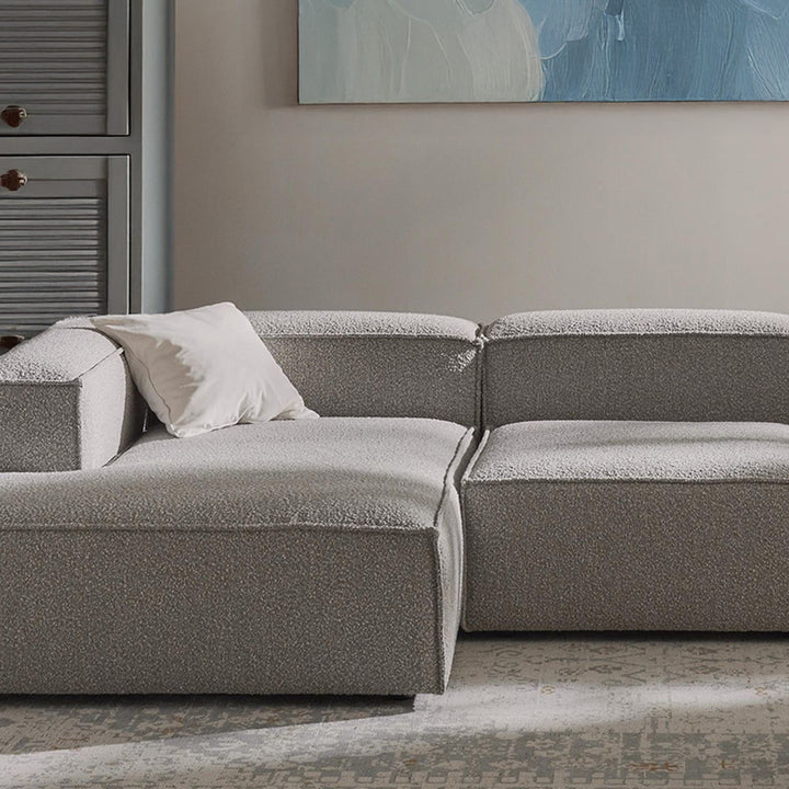 Trevi L-Shape Sofa in Silver Gray